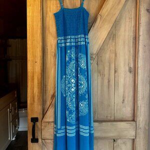 Women's 5th & Love Blue Paisely, Spaghetti Strap Dress, Size Small